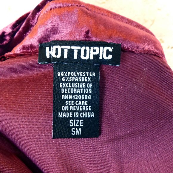 Hot Topic Crushed Velvet Jumper Overall Dress Women S Burgundy Skirtall Pinafore - Picture 13 of 14